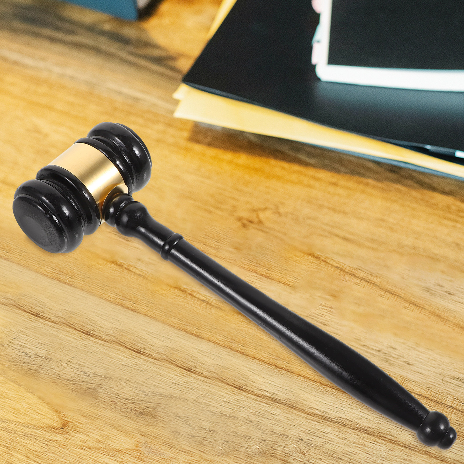 Woodworking Auctions - Wooden Judge Gavel Solid Natural Wood