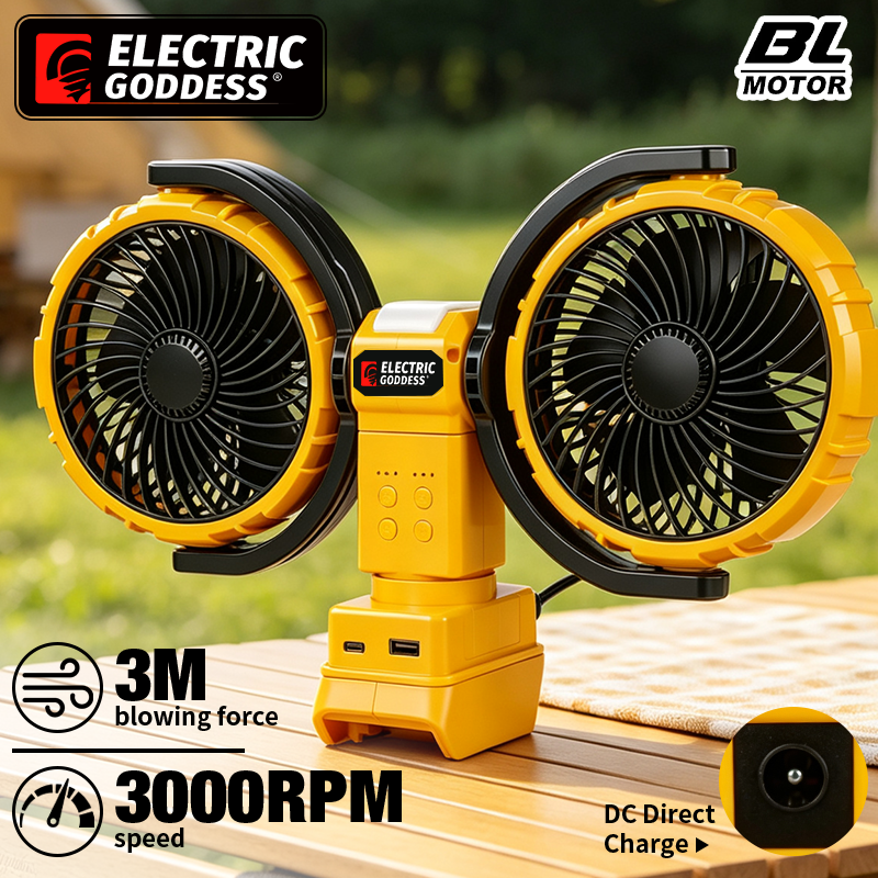 Woodworking Essential Tools - 3000RPM Portable Dual Head Fan 360°