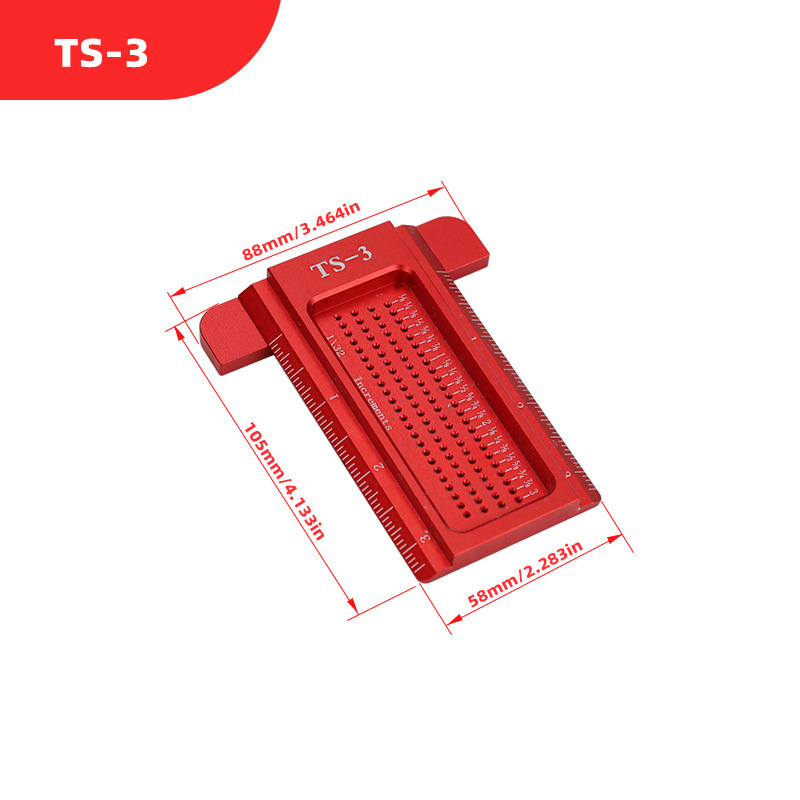 Woodworking Ruler - TS-3 Woodworking Scribing Ruler, Imperial Cave