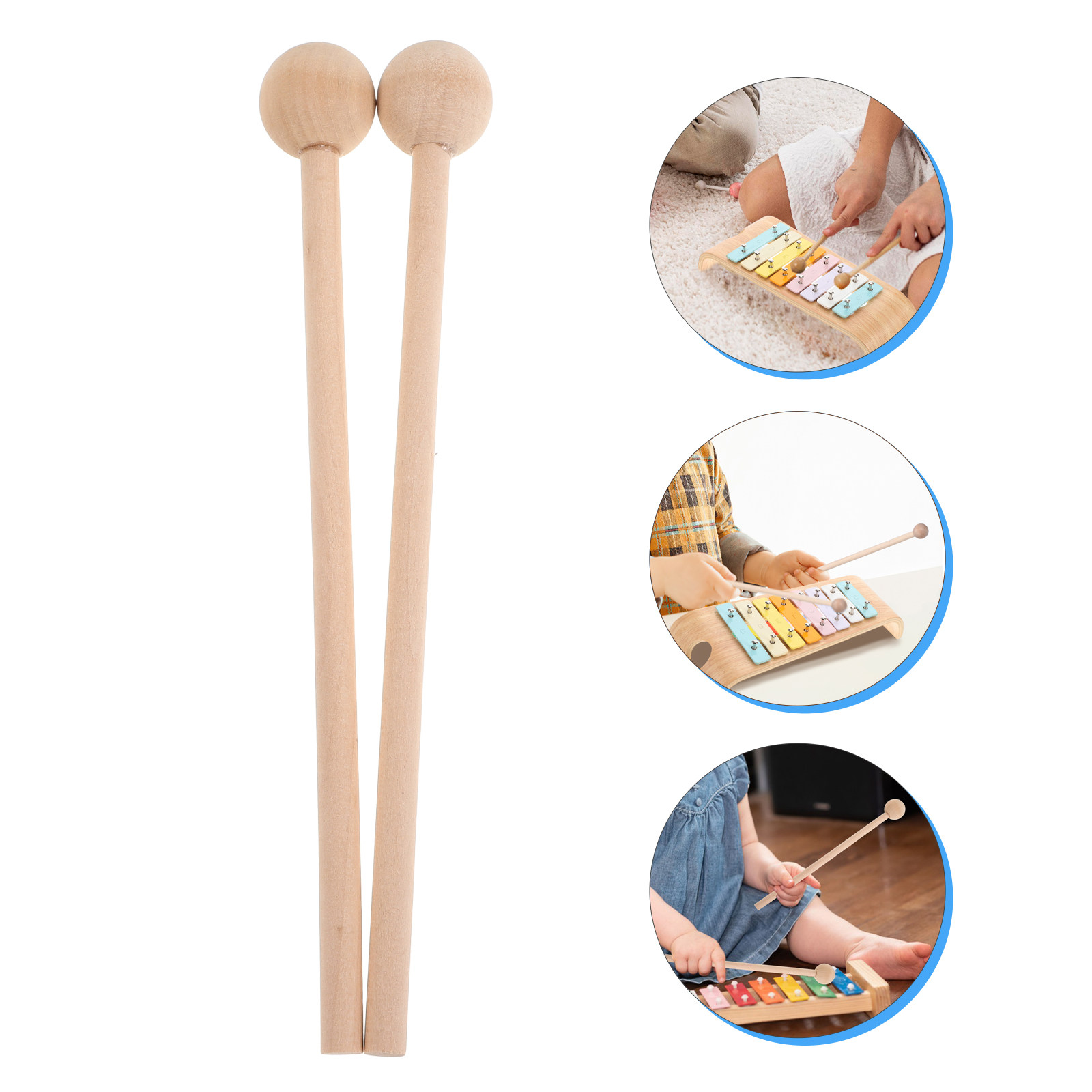 Woodworking Xylophone - 2Pcs Childsafe Wooden Xylophone Mallets Toddler