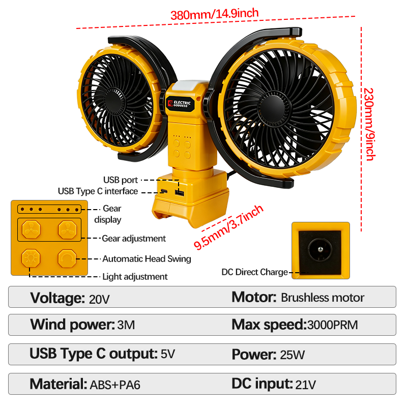 3000RPM Portable Dual Head Fan – обзор и цена Woodworking Essential Tools