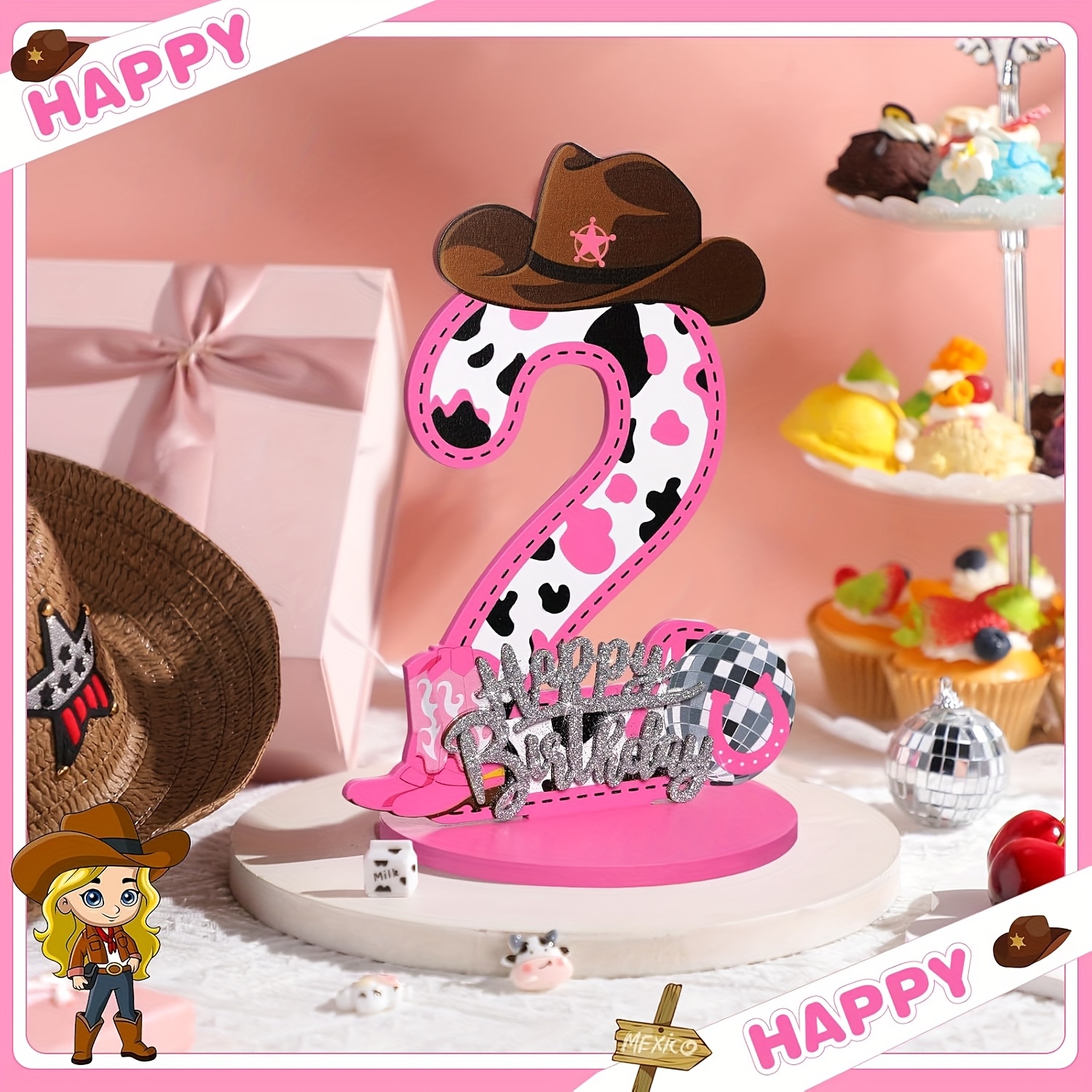 1Pcs Western Cowboy 1-3 Birthd – обзор и цена Woodworking Logos