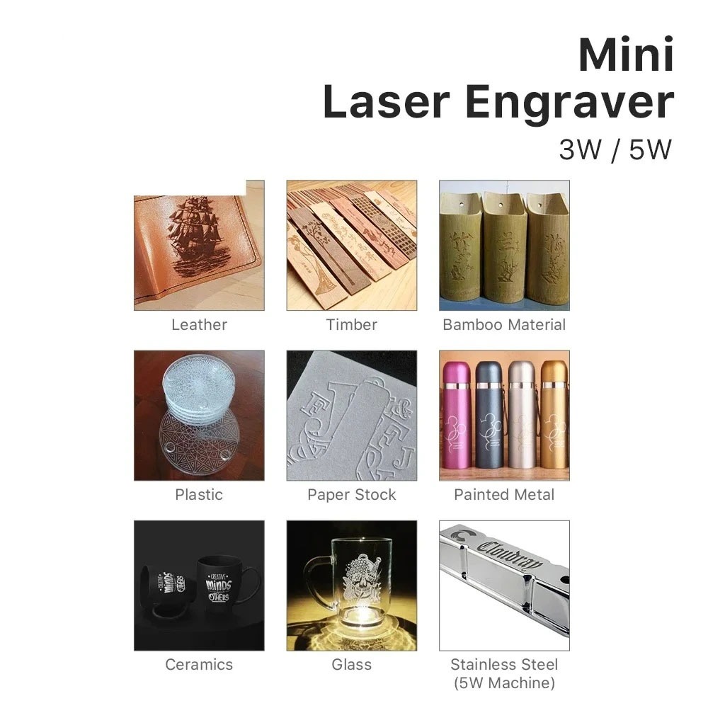 5000mW Mini CNC Laser Engraver – обзор и цена Woodworking Logos