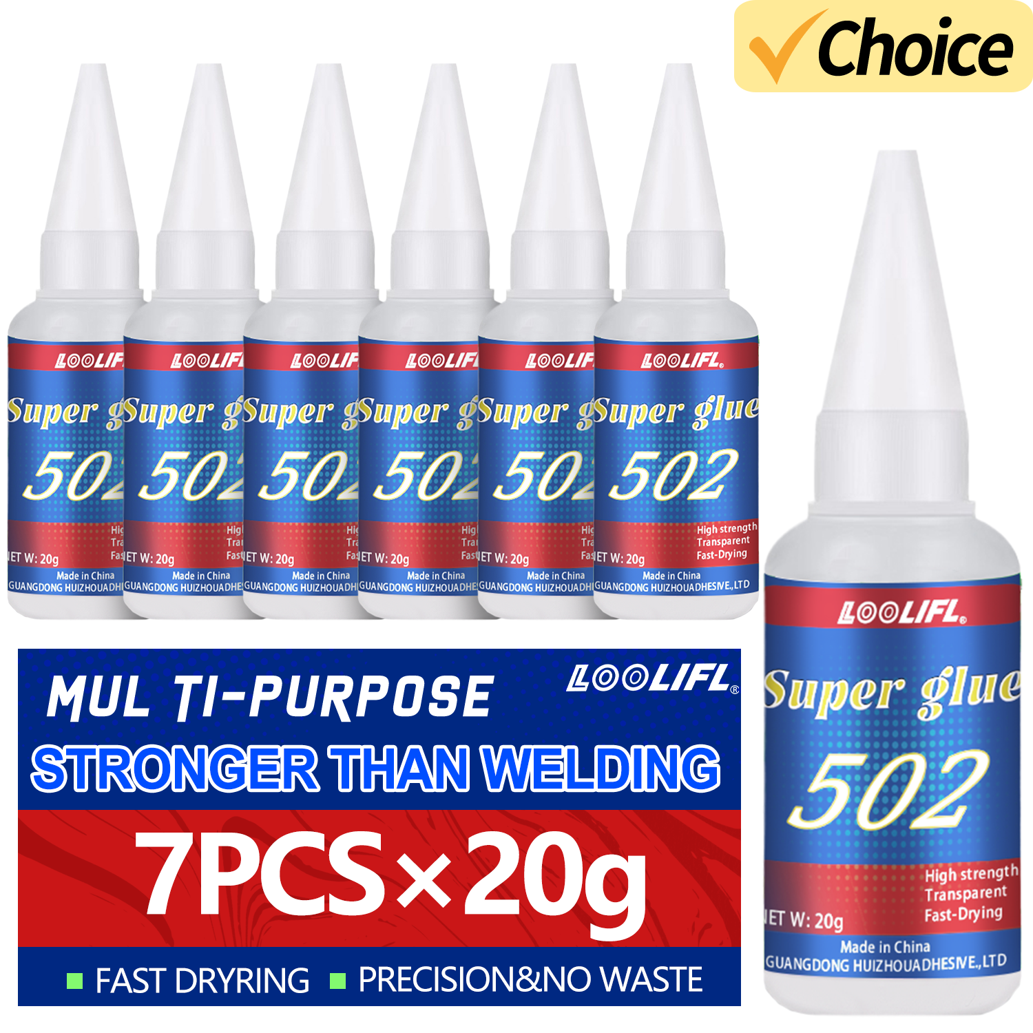 LOOLIFL 1-7pcs 502 Super Glue  – обзор и цена Woodworking Tool