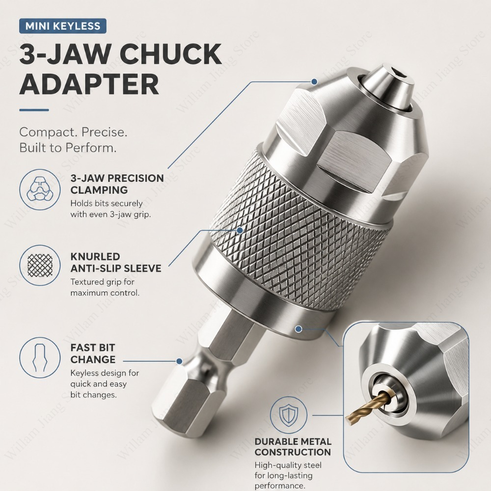 3 Jaw Drill Chuck Adapter with – обзор и цена Woodworking Essential Tools